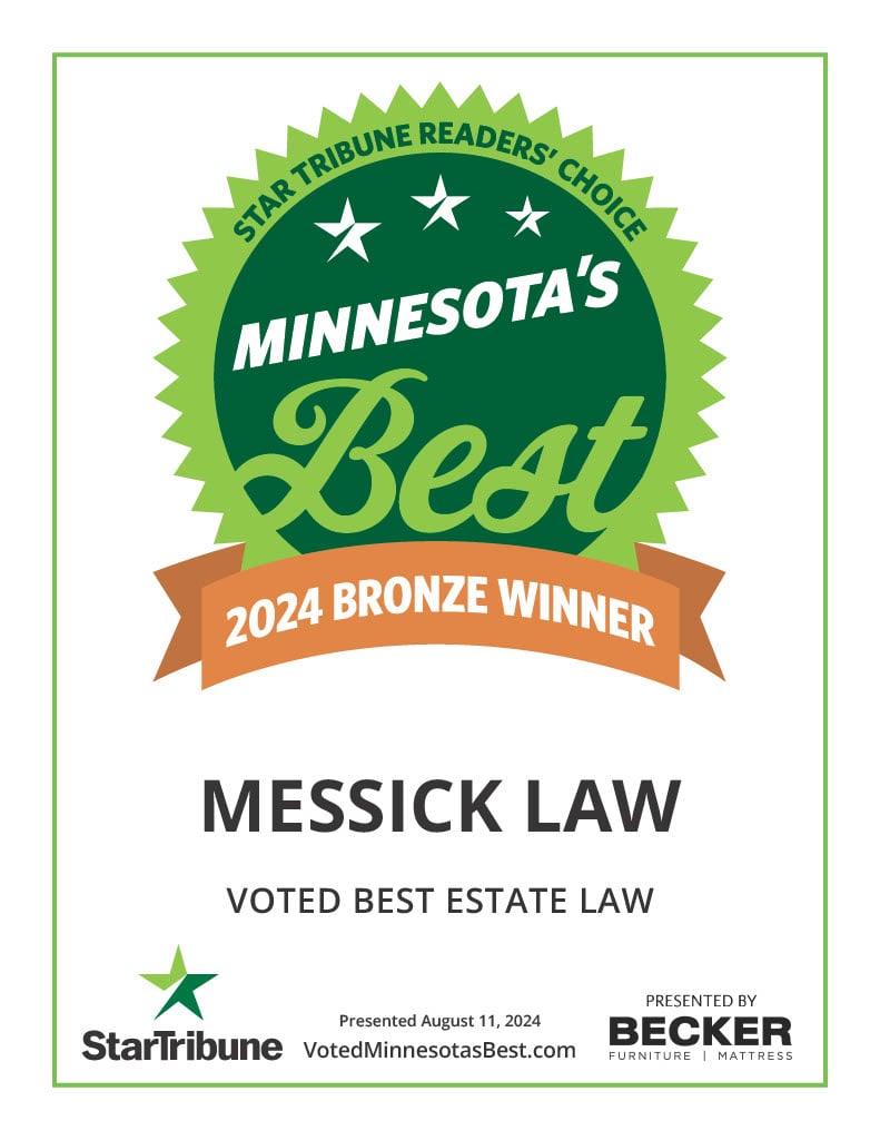 Minnesota's Best 2024 Bronze Winner Messick Law Voted Best Estate Law